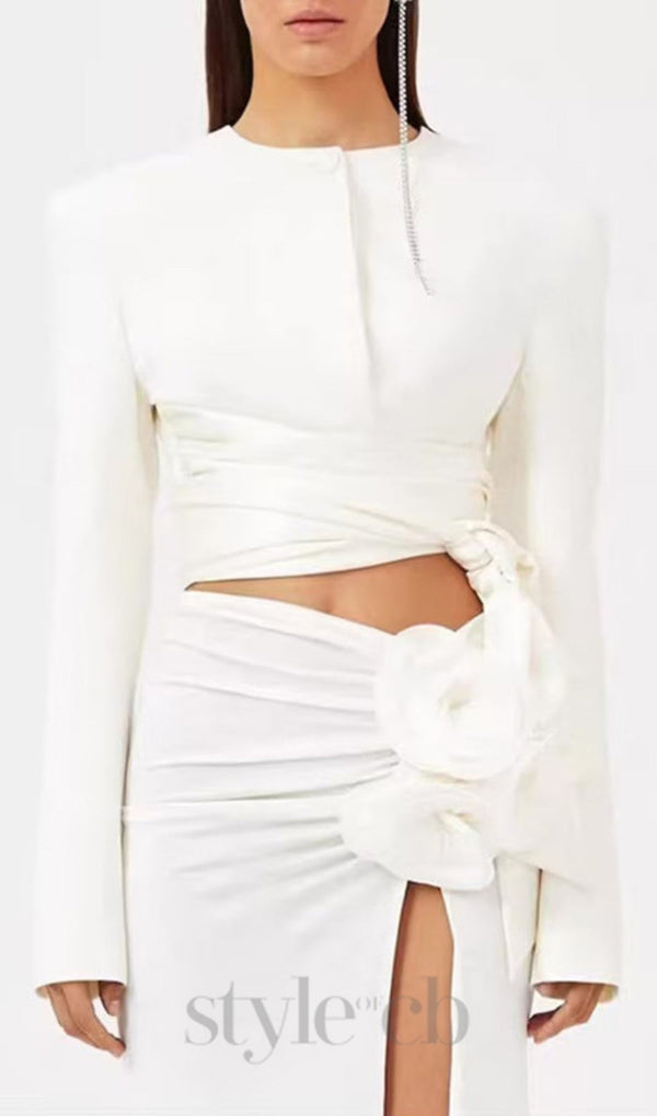 ANDEANA BOW CROP TOP IN WHITE