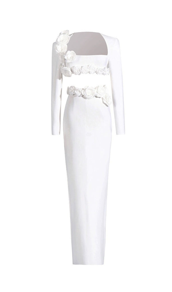 WHITE FLORAL SET DRESS