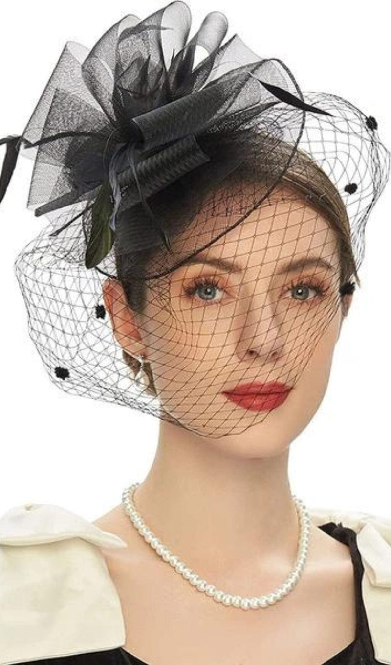 COCKTAIL HATS MESH HATS WITH VEIL styleofcb 