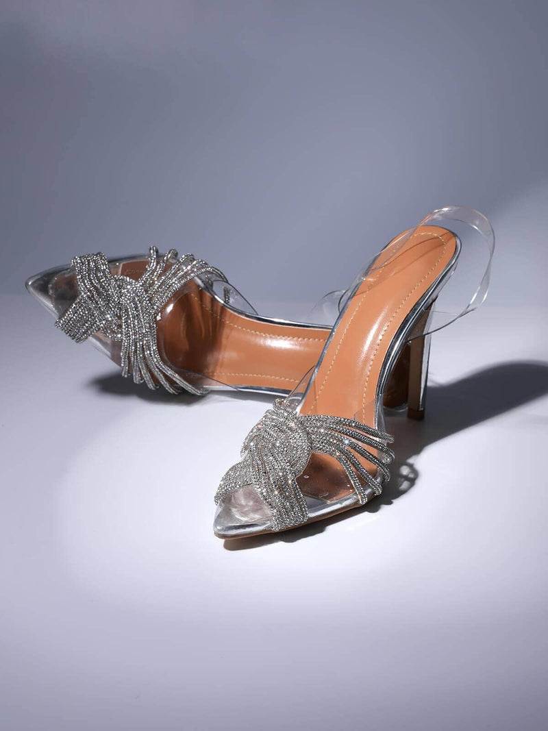 CRYSTAL EMBELLISHED SANDALS IN SILVER Shoes styleofcb 