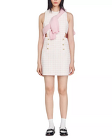 Sleeveless Cutout Pinafore mini Dress in light pink