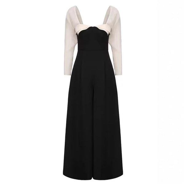 JENNY TULLE SLEEVE SQUARE NECK MAXI DRESS IN BLACK
