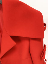 RED CREPE CROPPED JACKET
