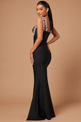 Masie crystal embellished Bandage Gown in Black