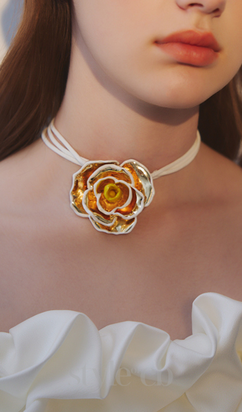 flower rose necklace