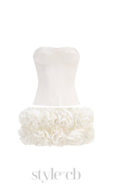 CLEGG WHITE CORSET FLOWER TWO-PIECE SET