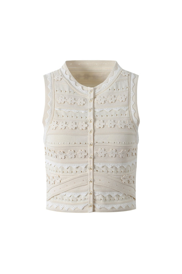 Crochet Top in ecru