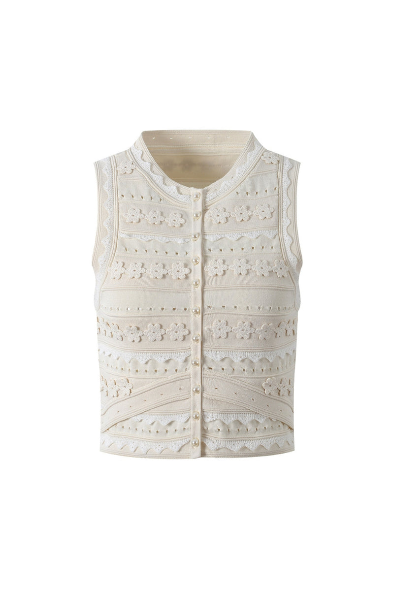 Crochet Top in ecru