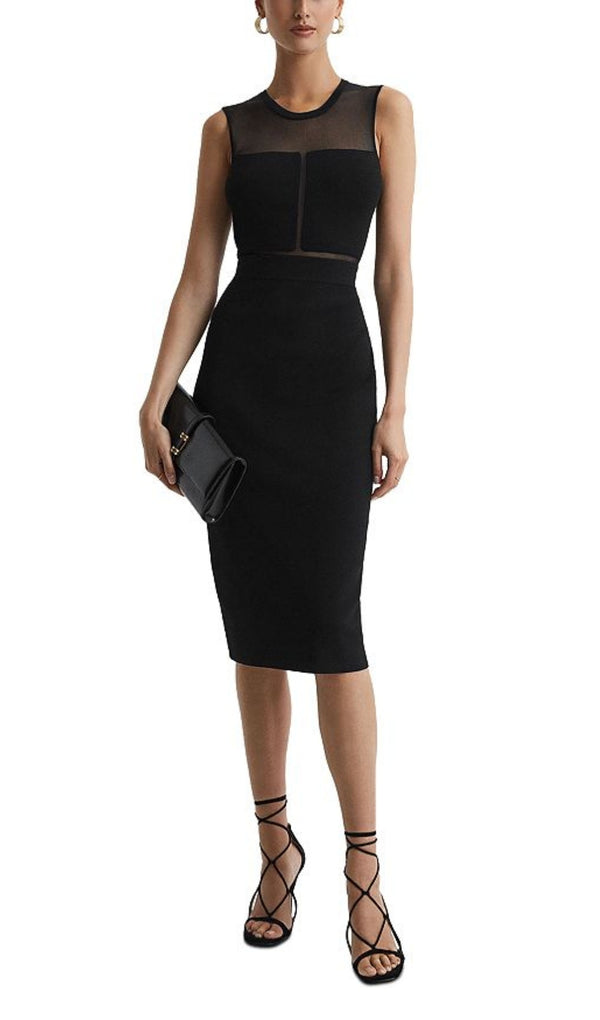 LUCIA ILLUSION MESH SHEATH DRESS