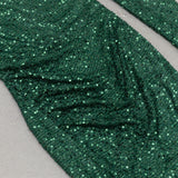 Asymmetric sequin cut out maxi dress in green