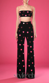 Pink top and pants with hearts