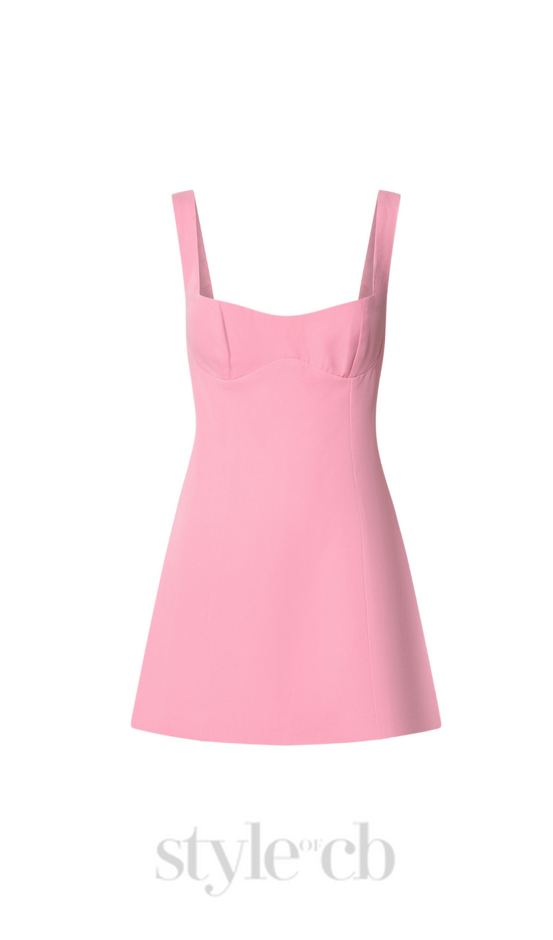 corset panel mini dress in pink