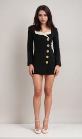 Céline black long-sleeved dress