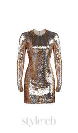 Chevron sequin mini dress