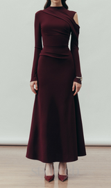 Eclipse Draped maxi Dress in Blackberry