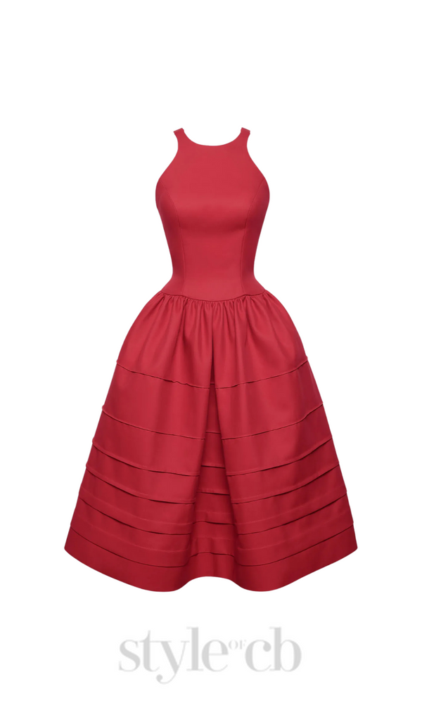 Berry Bell-Shaped mini Dress in red