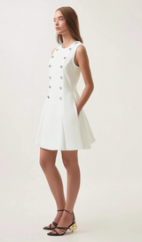 Lili Crystal button-embellished mini dress