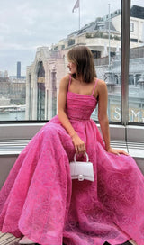 EMBROIDER MAXI DRESS IN HOT PINK