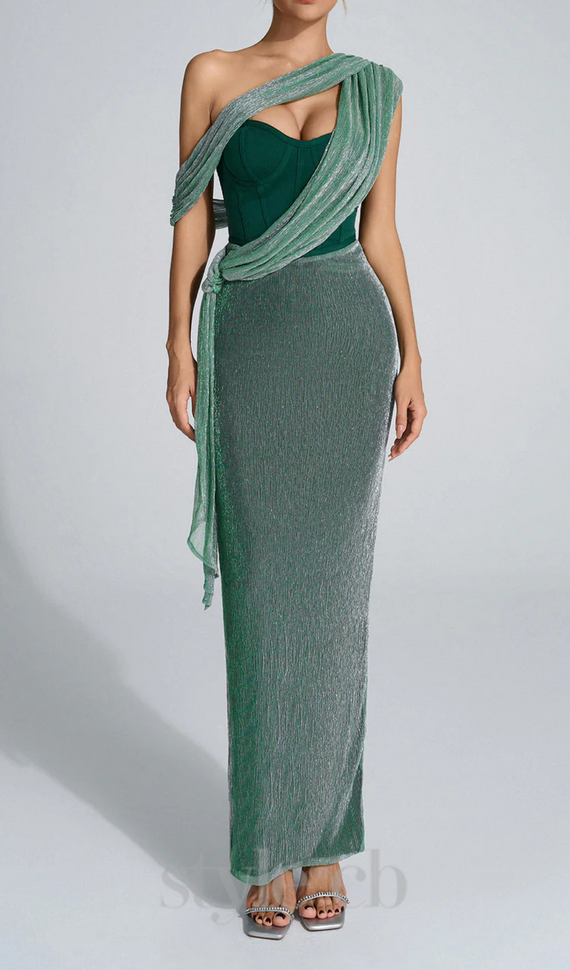 Emerald Green Halter Strap Maxi Dress