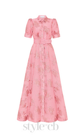 Annette floral embellished Button Gown in pink