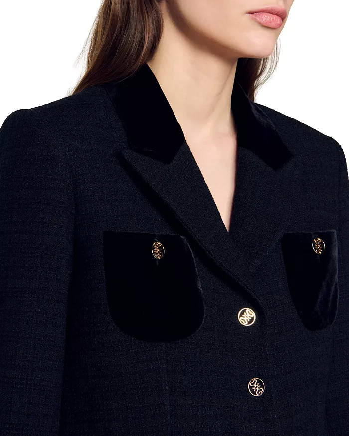 Vic Cropped Blazer in black