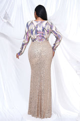 Kalina Sequined Split Maxi Dress