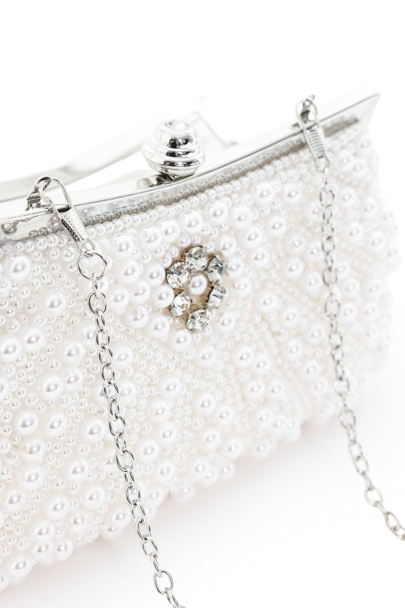 Hlasa Pearls Diamante Clutch