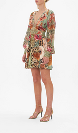 SHORT DRESS WITH BLOUSON SLEEVE