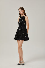 Ariane crystal-embellished scoop-back mini dress