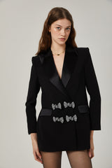 Thala crystal-embellished bow blazer