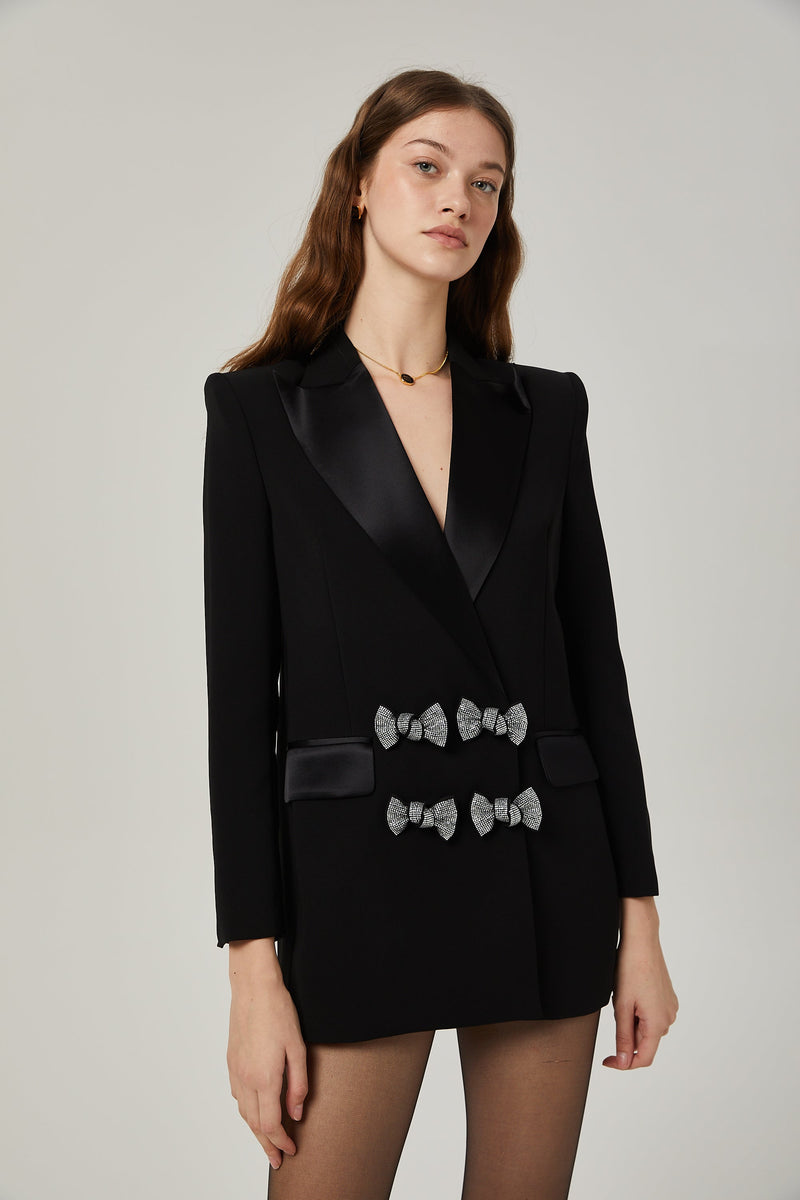 Thala crystal-embellished bow blazer