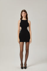 Lila crystal embellished cut-out mini dress