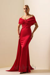 HERMOSA JERSEY SOLID OFF-SHOULDER MAXI DRESS