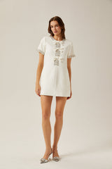 Clarisse bowknot crystal-embellished mini dress