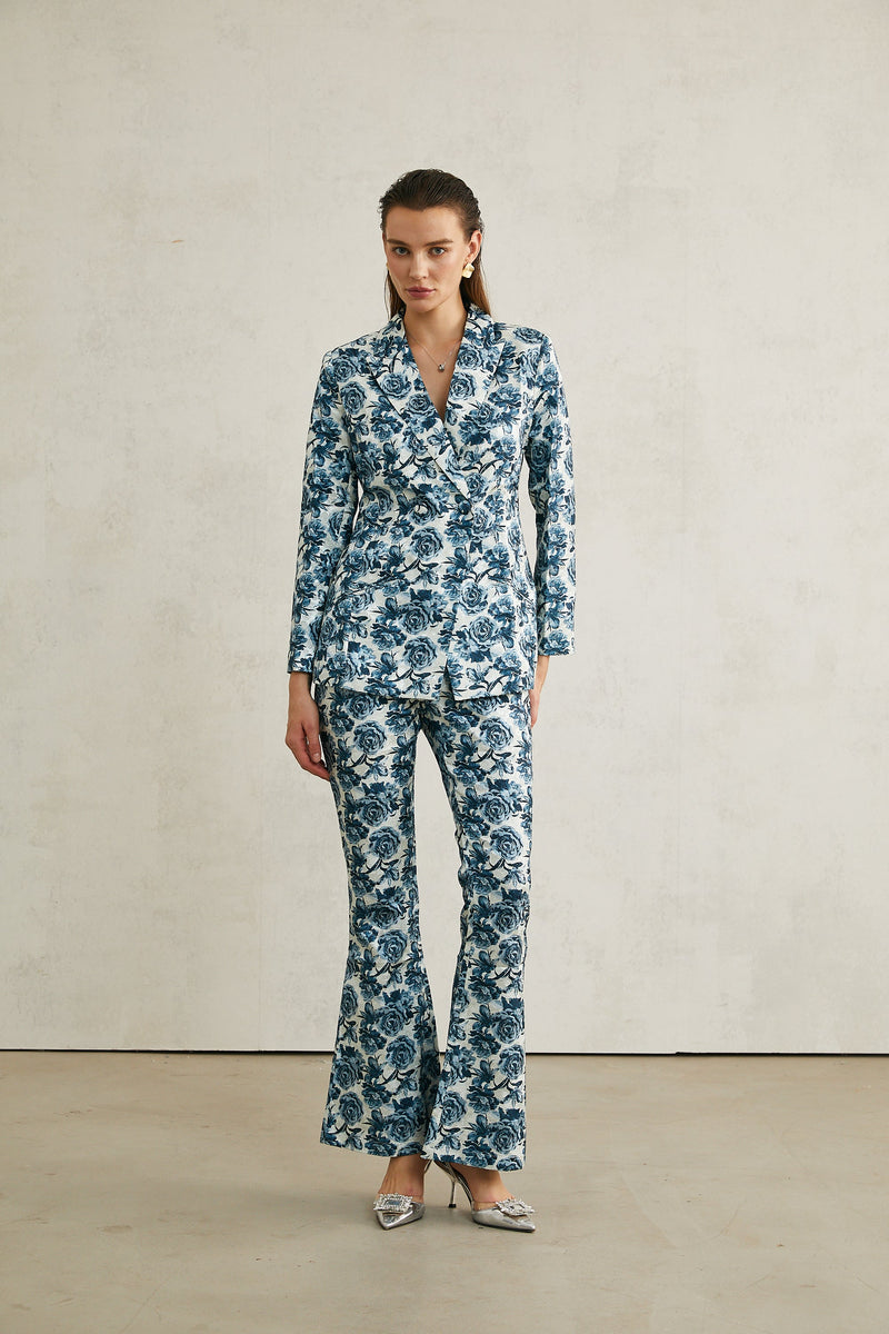 Morgane floral-print jacket & trousers matching set