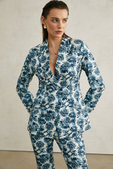 Morgane floral-print jacket & trousers matching set