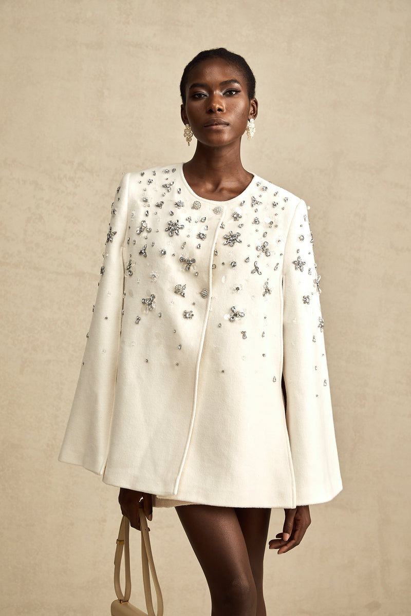 Éléonore embellished cape-design jacket