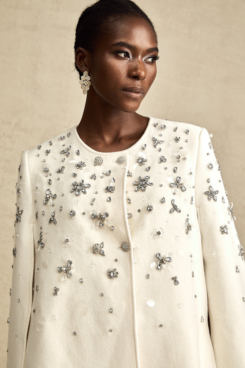 Éléonore embellished cape-design jacket