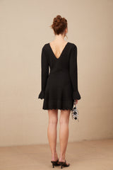 Laura black cut-out knit mini dress