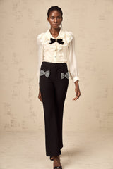 Gelsomina bow-embellished flared trousers