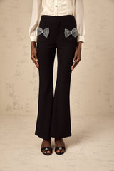 Gelsomina bow-embellished flared trousers