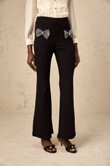 Gelsomina bow-embellished flared trousers