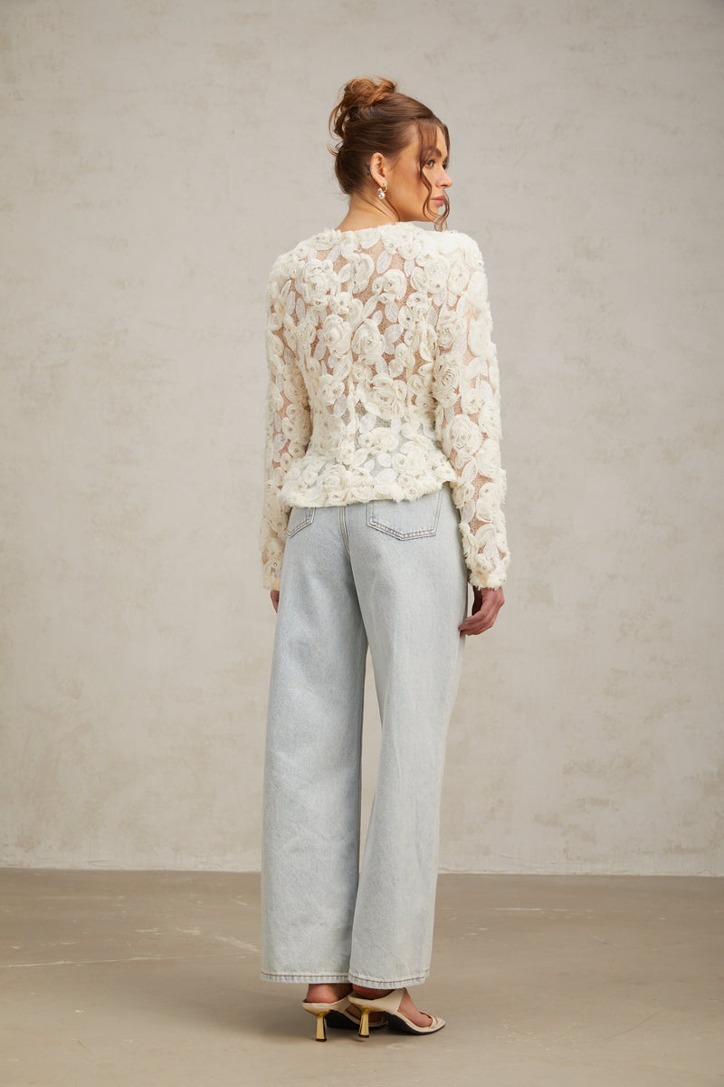 Marianne floral-appliqué embellished jacket