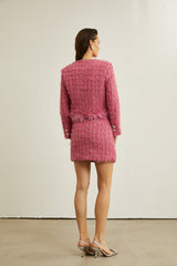 Gisèle tweed fringed jacket & skirt matching set