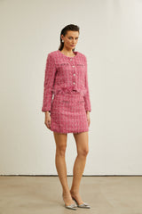 Gisèle tweed fringed jacket & skirt matching set