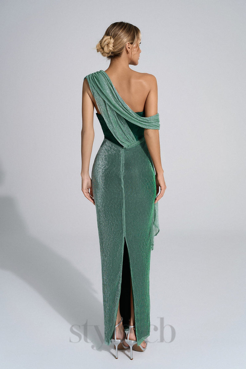 Emerald Green Halter Strap Maxi Dress