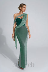 Emerald Green Halter Strap Maxi Dress