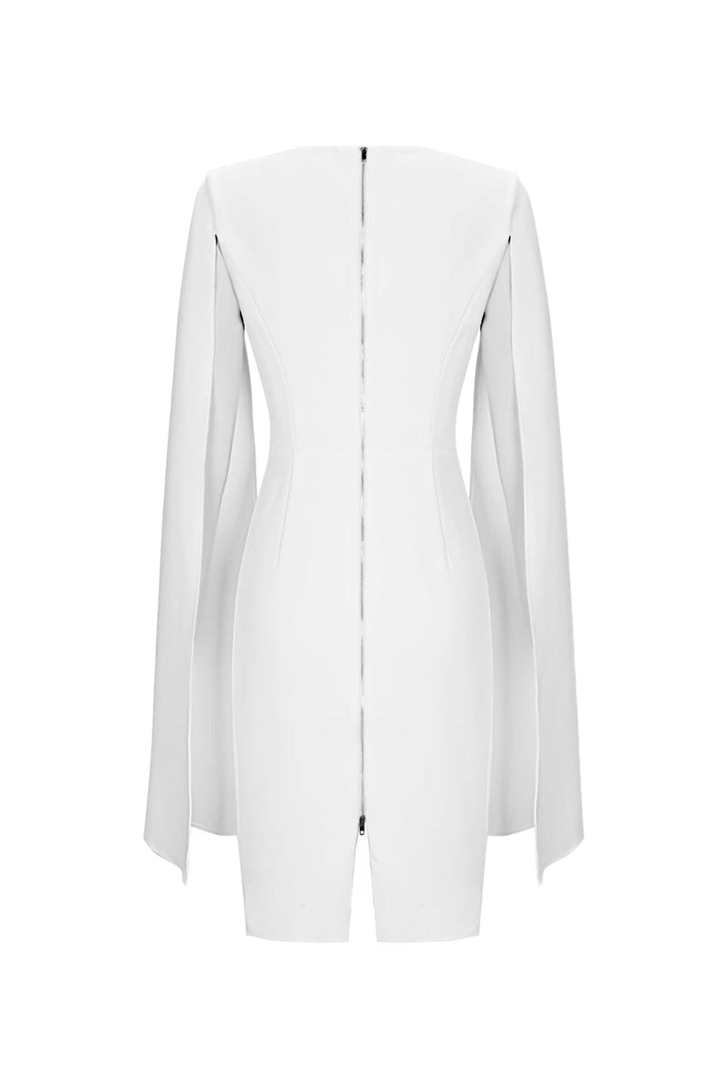 Crepe Twist Bodycon midi dress in white
