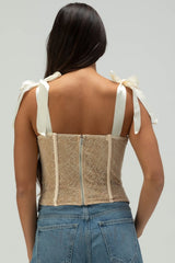 WEST OF MELROSE Womens Lace Corset Top