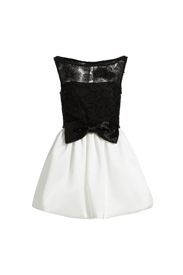Black And White Tulle Mini Dress
